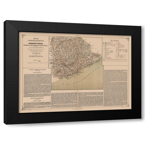 Barcelona Province Spain - Valverde 1880 Black Modern Wood Framed Art Print with Double Matting by Valverde