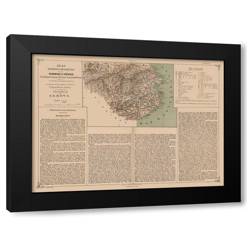 Girona Province Spain - Valverde 1880 Black Modern Wood Framed Art Print with Double Matting by Valverde