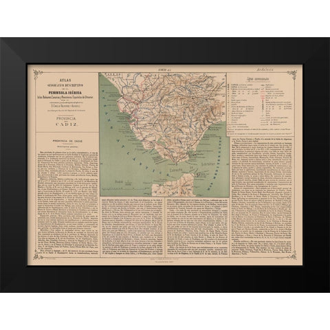 Cadiz Province Spain - Valverde 1880 Black Modern Wood Framed Art Print by Valverde