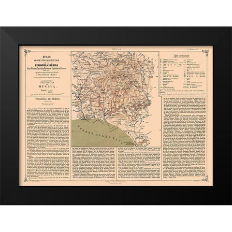 Huelva Province Spain - Valverde 1880 Black Modern Wood Framed Art Print by Valverde
