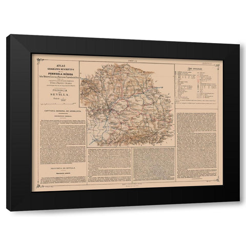 Seville Province Spain - Valverde 1880 Black Modern Wood Framed Art Print by Valverde