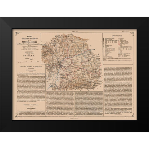 Seville Province Spain - Valverde 1880 Black Modern Wood Framed Art Print by Valverde