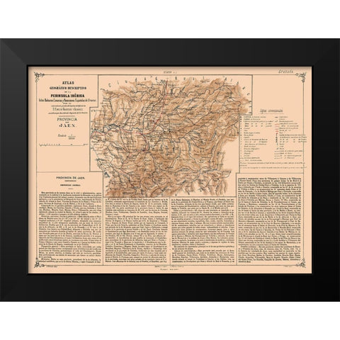 Jaen Province Spain - Valverde 1880 Black Modern Wood Framed Art Print by Valverde