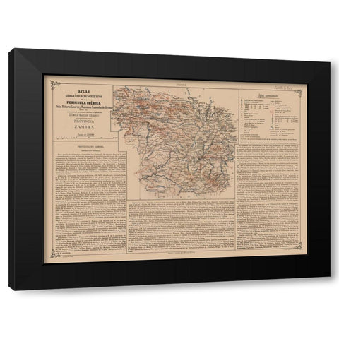 Zamora Province Spain - Valverde 1880 Black Modern Wood Framed Art Print with Double Matting by Valverde