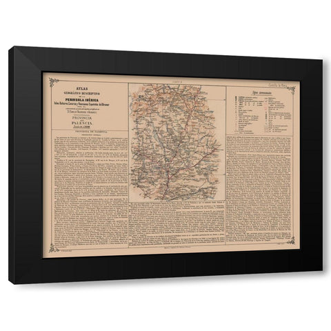 Palencia Province Spain - Valverde 1880 Black Modern Wood Framed Art Print with Double Matting by Valverde