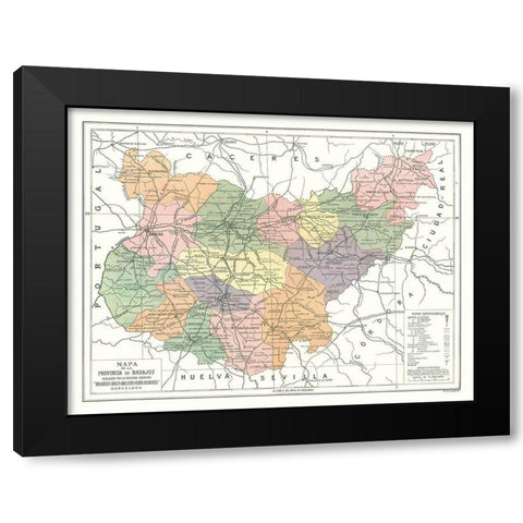 Badajoz Province Spain - Pompido 1913 Black Modern Wood Framed Art Print with Double Matting by Pompido