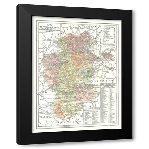 Burgos Province Spain - Pompido 1913 Black Modern Wood Framed Art Print with Double Matting by Pompido