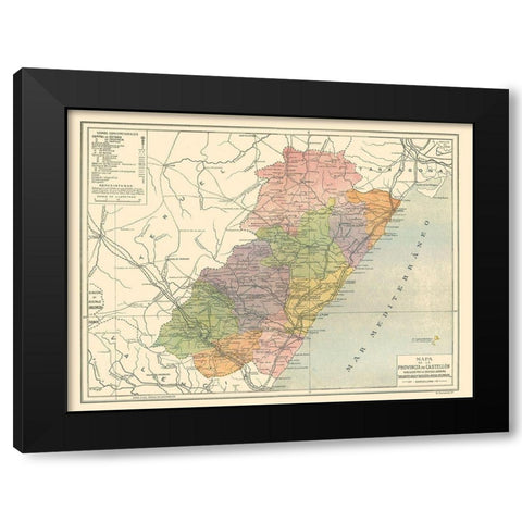 Castellon de la Plana Province Spain - Pompido Black Modern Wood Framed Art Print with Double Matting by Pompido