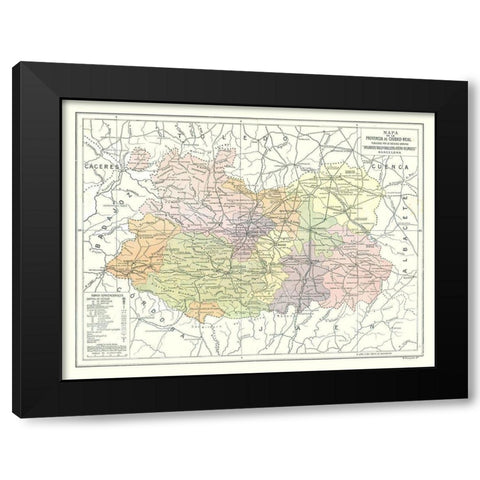 Ciudad Real Province Spain - Pompido 1913 Black Modern Wood Framed Art Print with Double Matting by Pompido