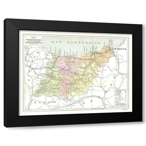 Gipuzkoa Province Spain - Pompido 1913 Black Modern Wood Framed Art Print with Double Matting by Pompido