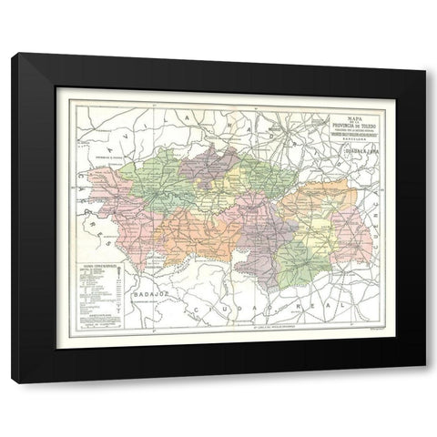 Toledo Province Spain - Pompido 1913 Black Modern Wood Framed Art Print with Double Matting by Pompido