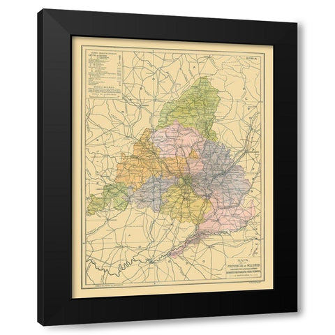 Madrid Province Spain - Pompido 1913 Black Modern Wood Framed Art Print with Double Matting by Pompido
