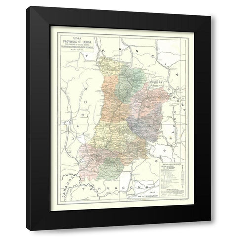 Lleida Province Spain - Pompido 1913 Black Modern Wood Framed Art Print with Double Matting by Pompido