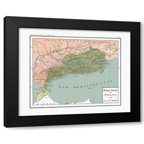 South East Spain - Artero 1879 Black Modern Wood Framed Art Print with Double Matting by Artero