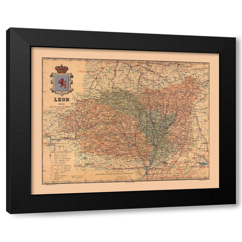 Leon Spain 1903 - Martine 1904 Black Modern Wood Framed Art Print by Martine