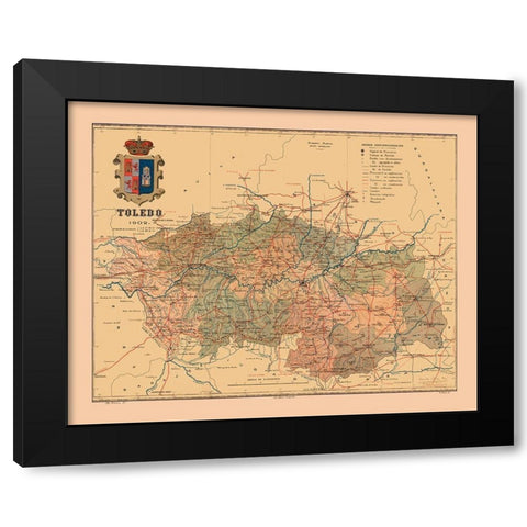 Toledo Spain 1902 - Martine 1904 Black Modern Wood Framed Art Print with Double Matting by Martine