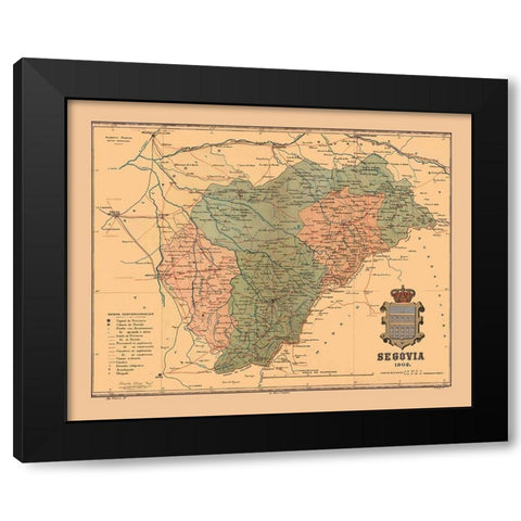 Segovia Spain 1902 - Martine 1904 Black Modern Wood Framed Art Print with Double Matting by Martine