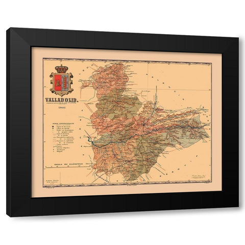 Valladolid Spain 1901 - Martine 1904 Black Modern Wood Framed Art Print by Martine