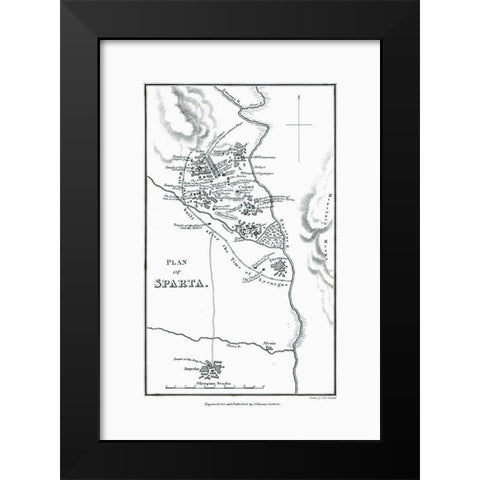 Sparta Greece - Oxford 1828 Black Modern Wood Framed Art Print by Oxford