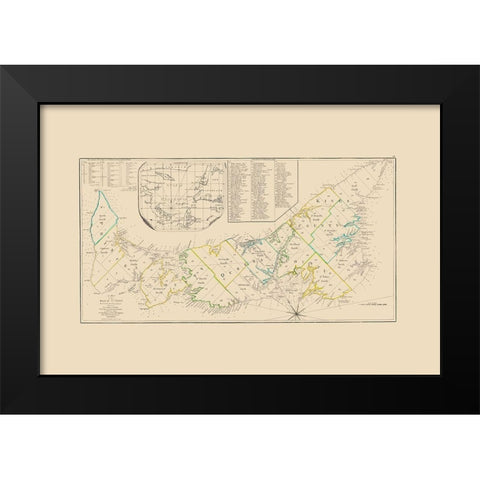 St John Island Canada - Sayer 1776 Black Modern Wood Framed Art Print by Sayer