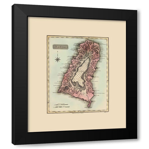 St Lucia Caribbean - Lucas 1823 Black Modern Wood Framed Art Print by Lucas
