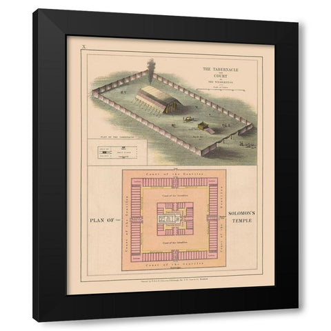 Solomons Temple Court Israel - Case 1878 Black Modern Wood Framed Art Print by Case