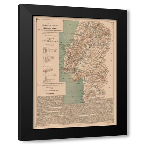 Estremadura Province Spain Portugal - Valverde Black Modern Wood Framed Art Print by Valverde