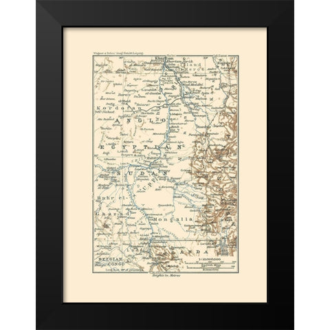 Anglo Egyptian Sudan Africa - Baedeker 1913 Black Modern Wood Framed Art Print by Baedeker