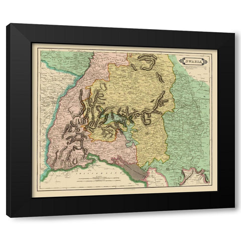 Swabia Region Germany - Hamilton 1831 Black Modern Wood Framed Art Print by Hamilton