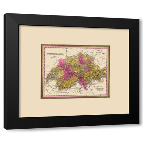 Switzerland - Mitchell 1846 Black Modern Wood Framed Art Print with Double Matting by Mitchell
