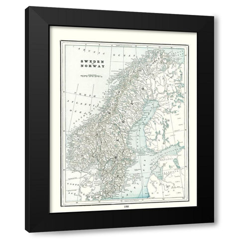 Sweden Norway - Rathbun 1893 Black Modern Wood Framed Art Print with Double Matting by Rathbun