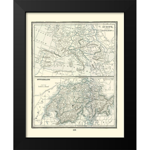 Switzerland - Rathbun 1893 Black Modern Wood Framed Art Print by Rathbun