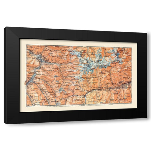 Eastern Switzerland - Baedeker 1921 Black Modern Wood Framed Art Print with Double Matting by Baedeker