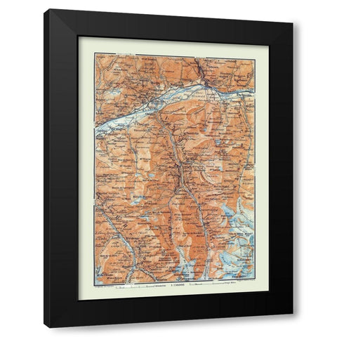 Val dAnniviers Region Switzerland - Baedeker 1921 Black Modern Wood Framed Art Print by Baedeker