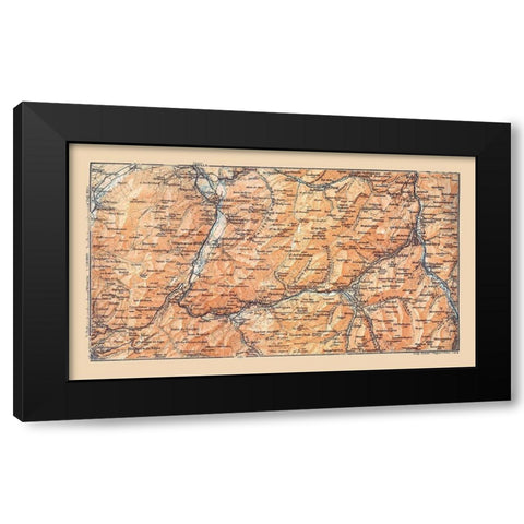 Gruyeres Switzerland - Baedeker 1921 Black Modern Wood Framed Art Print with Double Matting by Baedeker