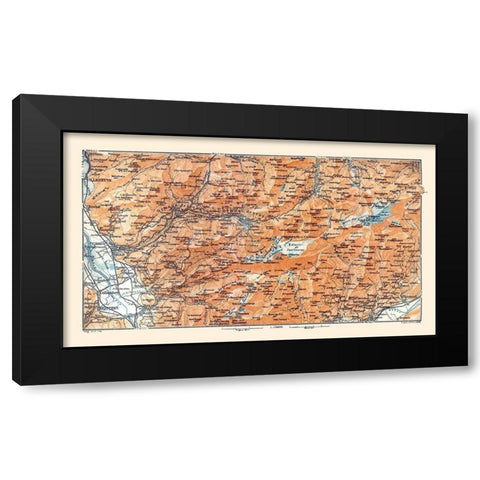 Diablerets Region Switzerland - Baedeker 1921 Black Modern Wood Framed Art Print with Double Matting by Baedeker