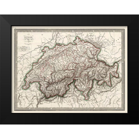 Switzerland - Monin 1839 Black Modern Wood Framed Art Print by Monin