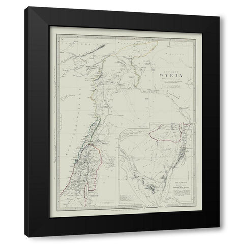 Ancient Syria Middle East - Hughes 1830 Black Modern Wood Framed Art Print with Double Matting by Hughes
