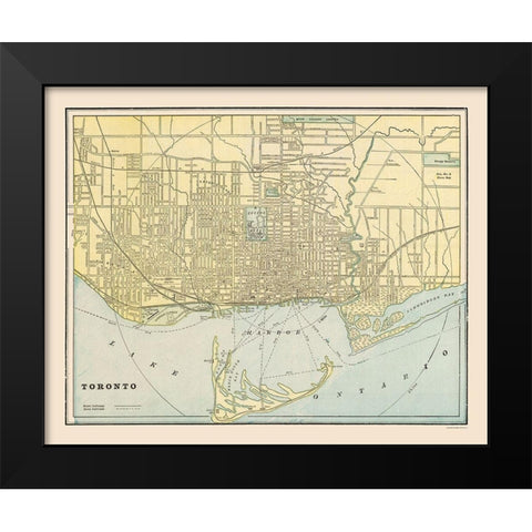 Toronto - Cram 1892 Black Modern Wood Framed Art Print by Unknown
