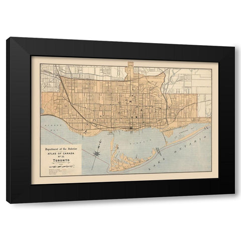 Toronto Canada - White 1906 Black Modern Wood Framed Art Print by White