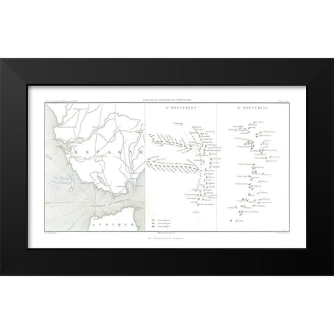 Battle of Trafalgar, Field Plan - Thiers 1866 Black Modern Wood Framed Art Print by Unknown