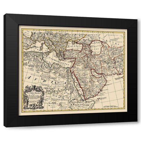Turkey Arabia Persia - De Lisle 1721 Black Modern Wood Framed Art Print by De L''isle