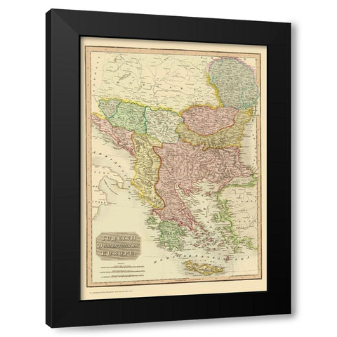 Europe Turkey - Thomson 1815 Black Modern Wood Framed Art Print by Thomson