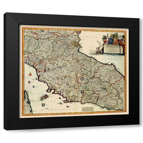 Tuscany Region Italy - De Wit 1688 Black Modern Wood Framed Art Print with Double Matting by De Wit