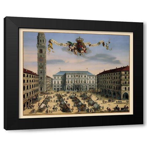 Turin Italy - Blaeu 1682 Black Modern Wood Framed Art Print by Blaeu