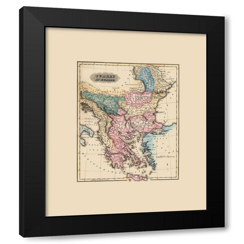 Europe Turkey - Lucas 1823 Black Modern Wood Framed Art Print with Double Matting by Lucas
