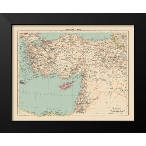 Asia Turkey - Schrader 1908 Black Modern Wood Framed Art Print by Schrader