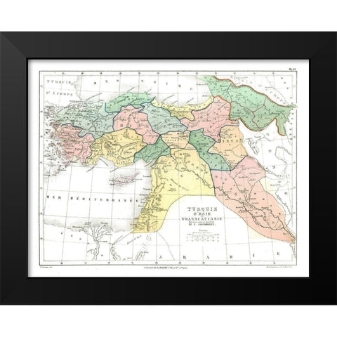 Asia Turkey - Cortambert 1880 Black Modern Wood Framed Art Print by Cortambert