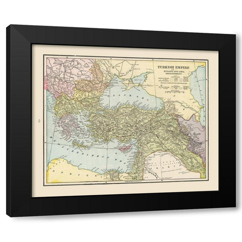 Turkish Empire Middle East - Cram 1892 Black Modern Wood Framed Art Print with Double Matting by Cram