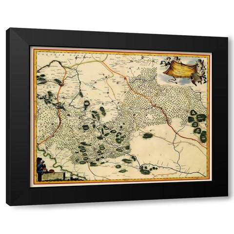 Ukraine - Blaeu 1662 Black Modern Wood Framed Art Print by Blaeu